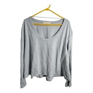 We The Free Pilot Shirt Fog Light Blue S Oversized Button Long Sleeve Size Small